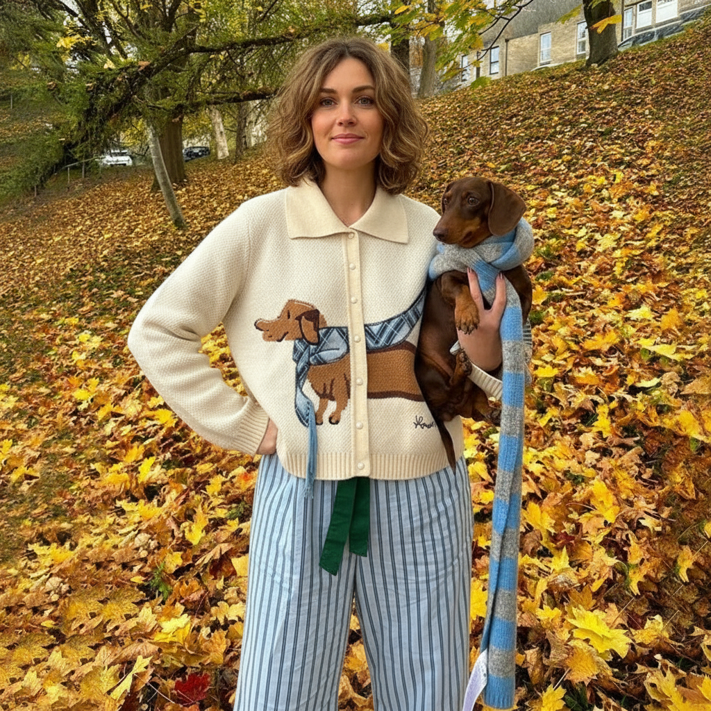 Margery Elegante Strickjacke mit Design