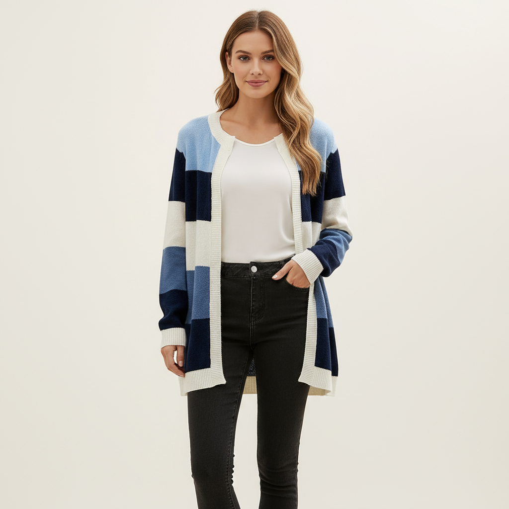 Pipers Zeitloser Colorblock Cardigan für Damen