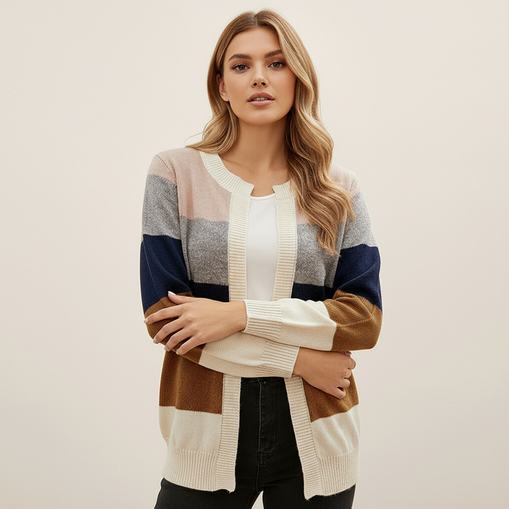 Pipers Zeitloser Colorblock Cardigan für Damen