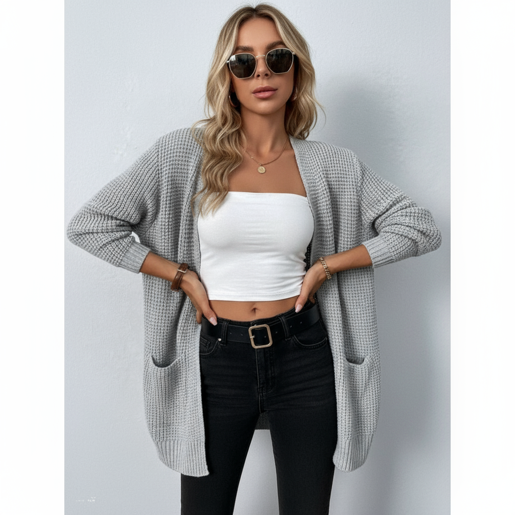 Amelina Zeitloser Strick-Cardigan für Damen