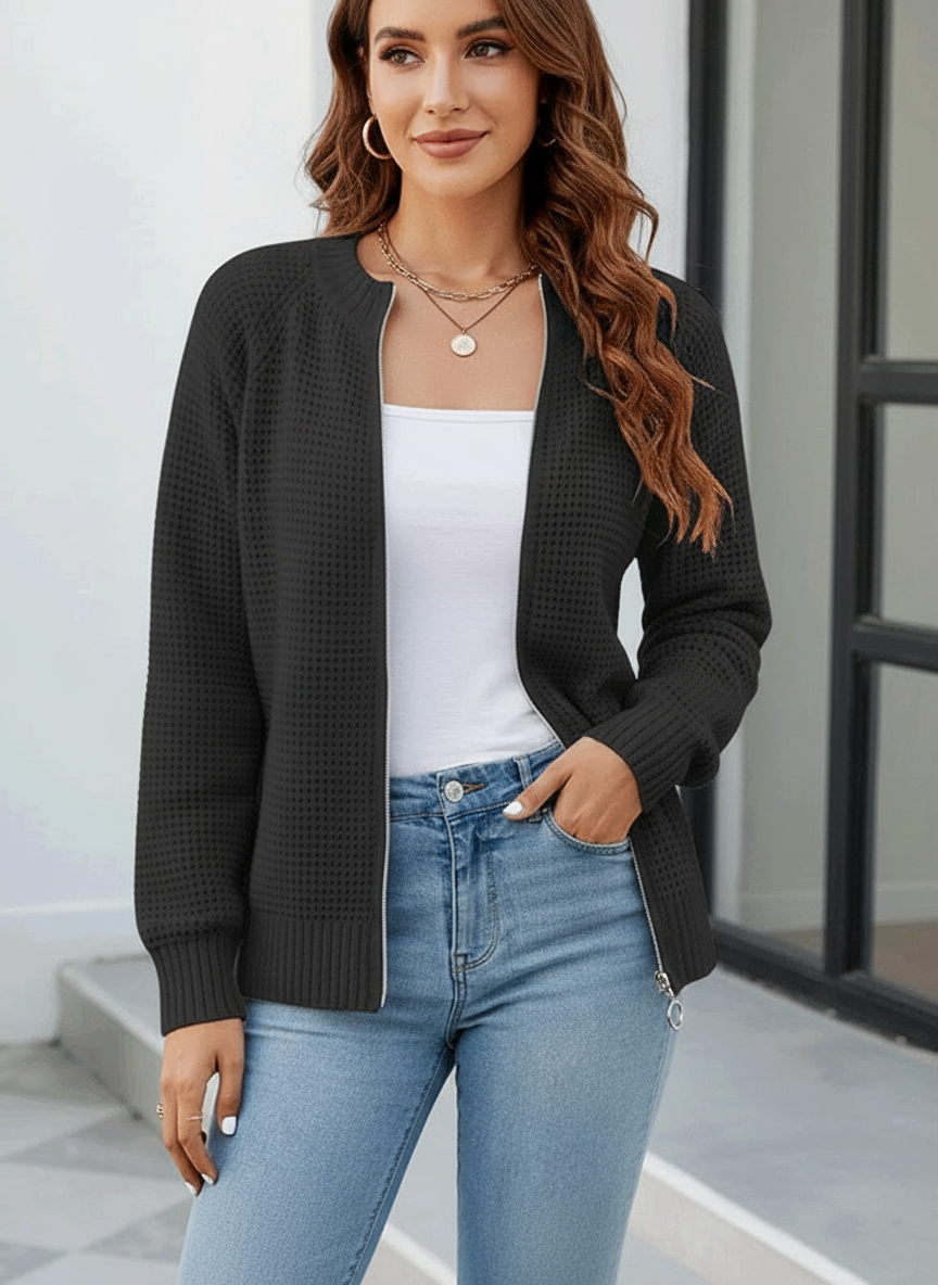 Ryleigh Zeitloser Waffelstrick Cardigan in Elegantem Design