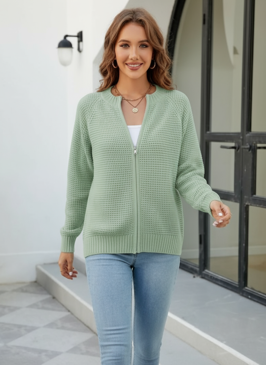 Ryleigh Zeitloser Waffelstrick Cardigan in Elegantem Design