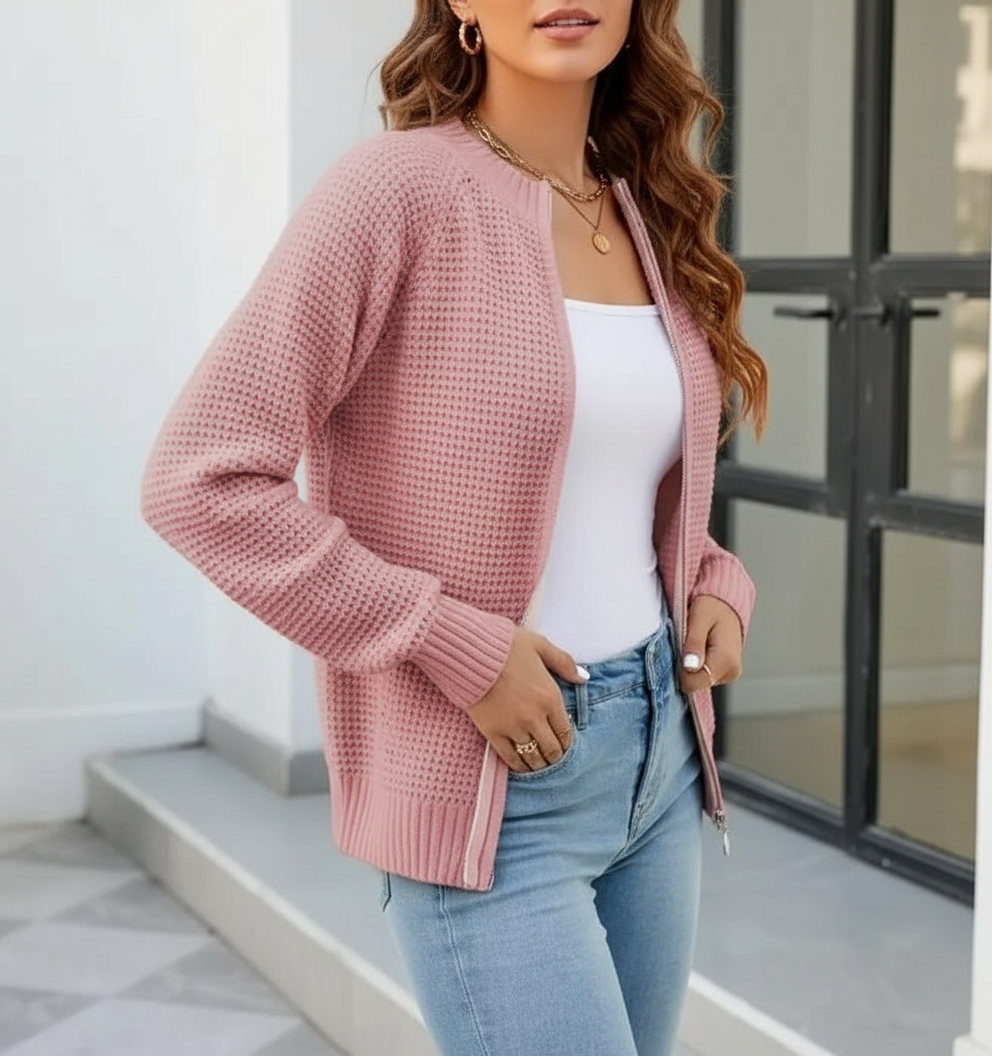 Ryleigh Zeitloser Waffelstrick Cardigan in Elegantem Design