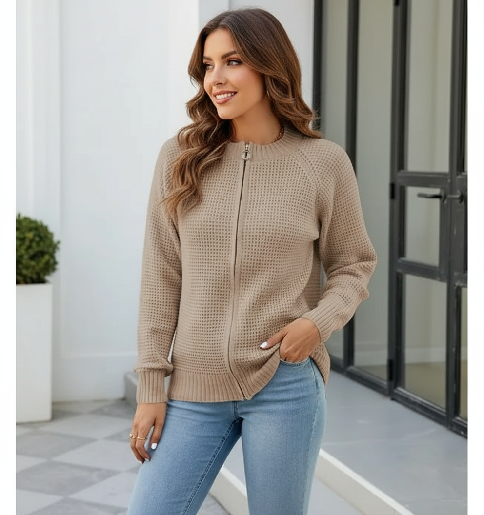 Ryleigh Zeitloser Waffelstrick Cardigan in Elegantem Design