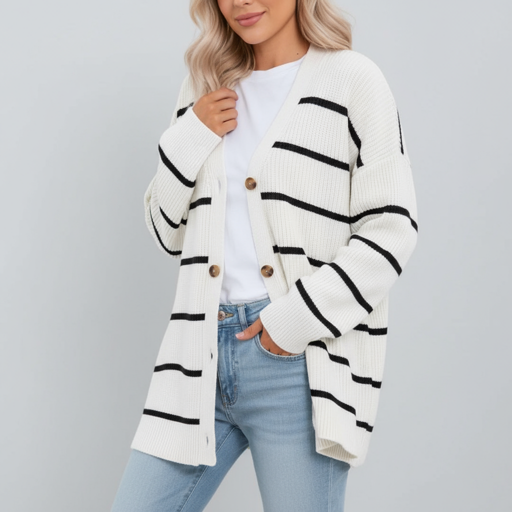Erika Zeitloser Gestreifter Cardigan