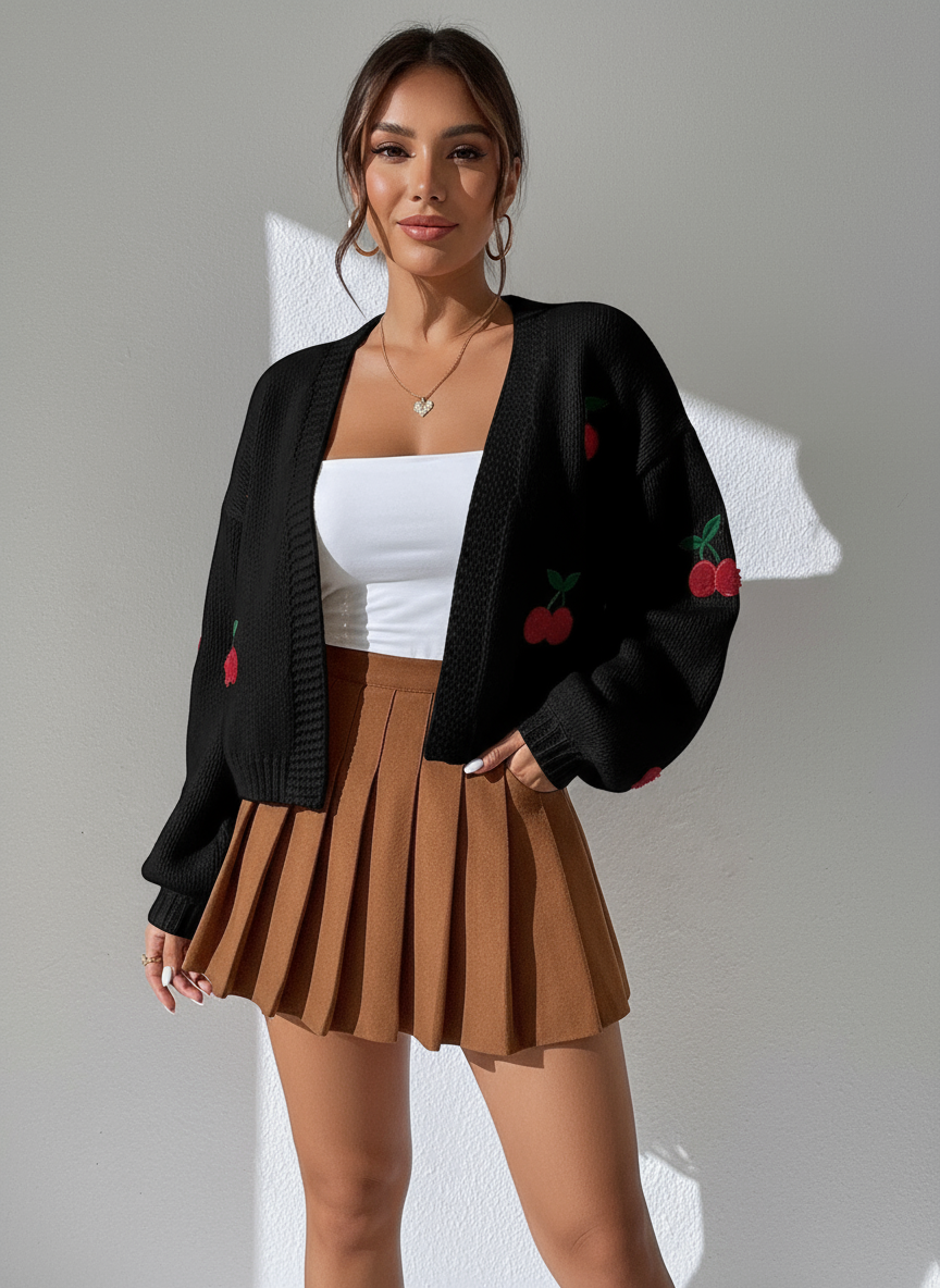 Fiona Zeitloser Kirsch-Cardigan für Damen