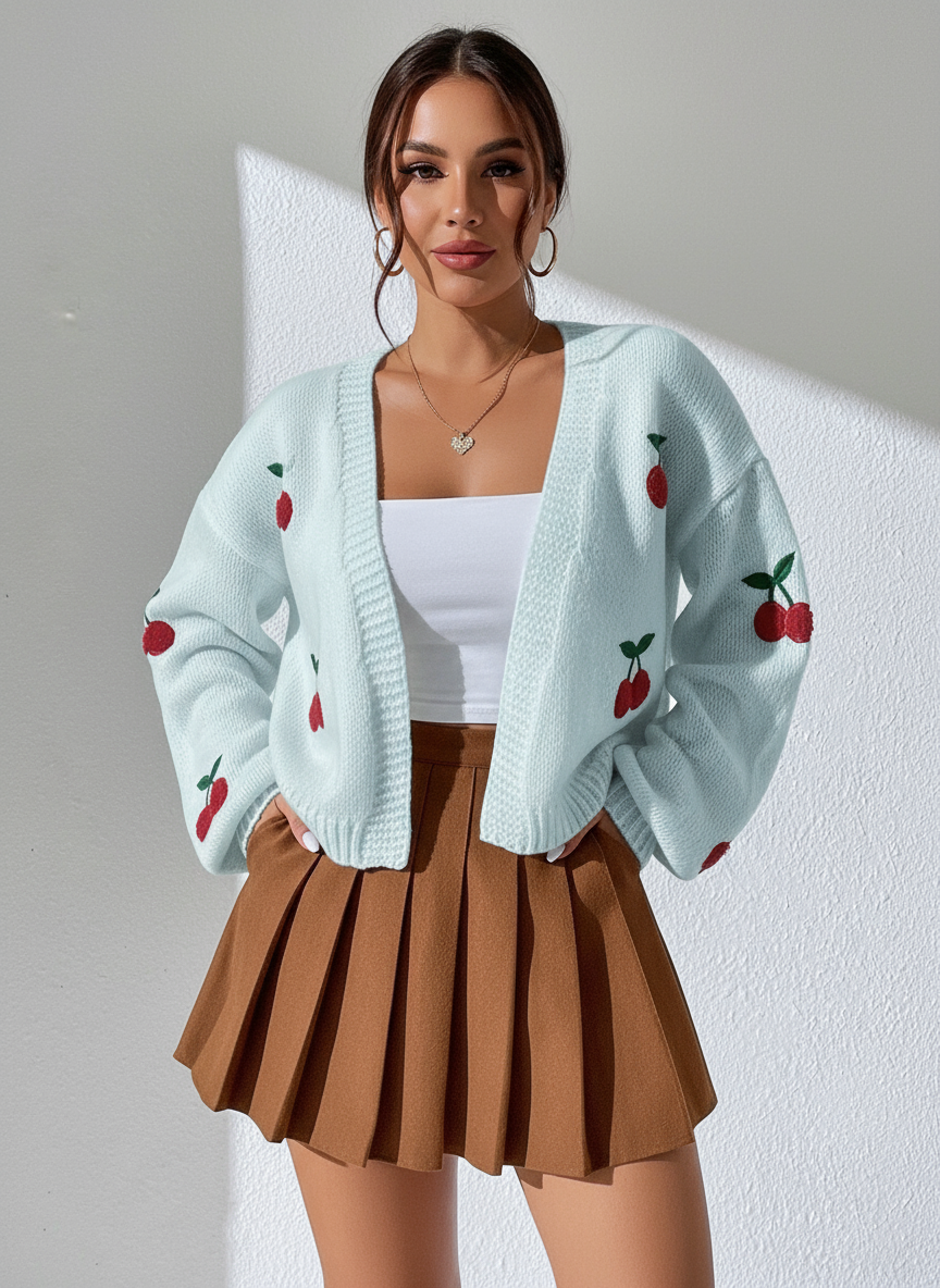 Fiona Zeitloser Kirsch-Cardigan für Damen