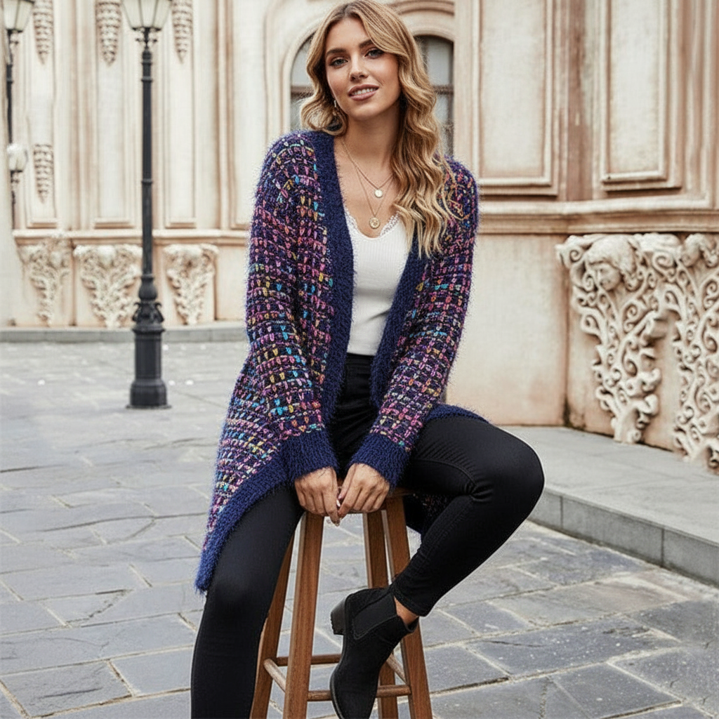 Zeitloser Melange Cardigan in Eleganter Strickqualität