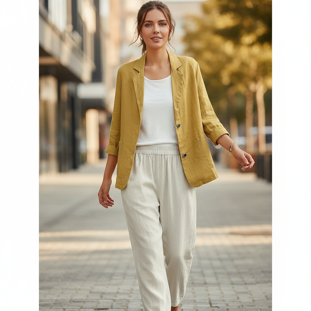 Zeitloser Leinenblazer Valeria für Damen