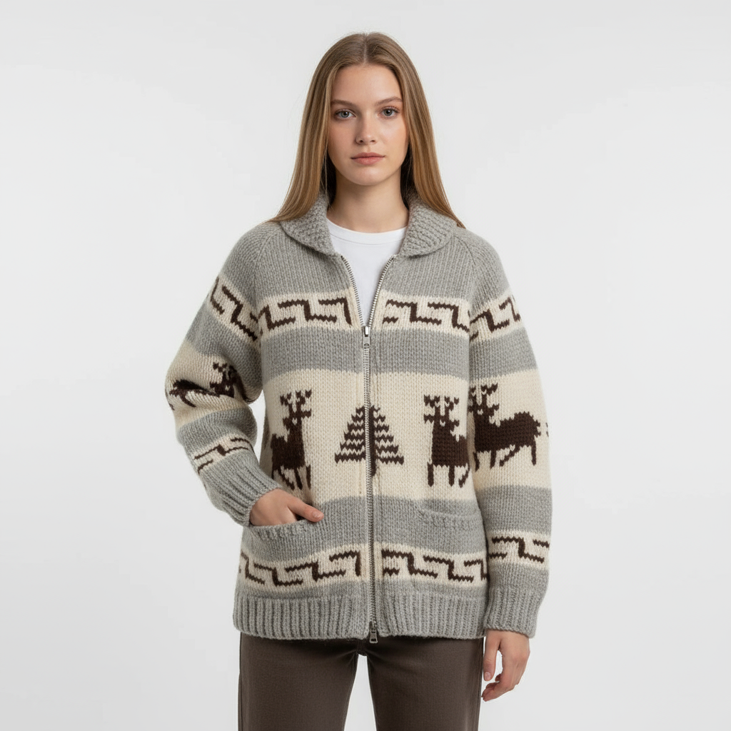 Zeitloser Norweger Strick Cardigan