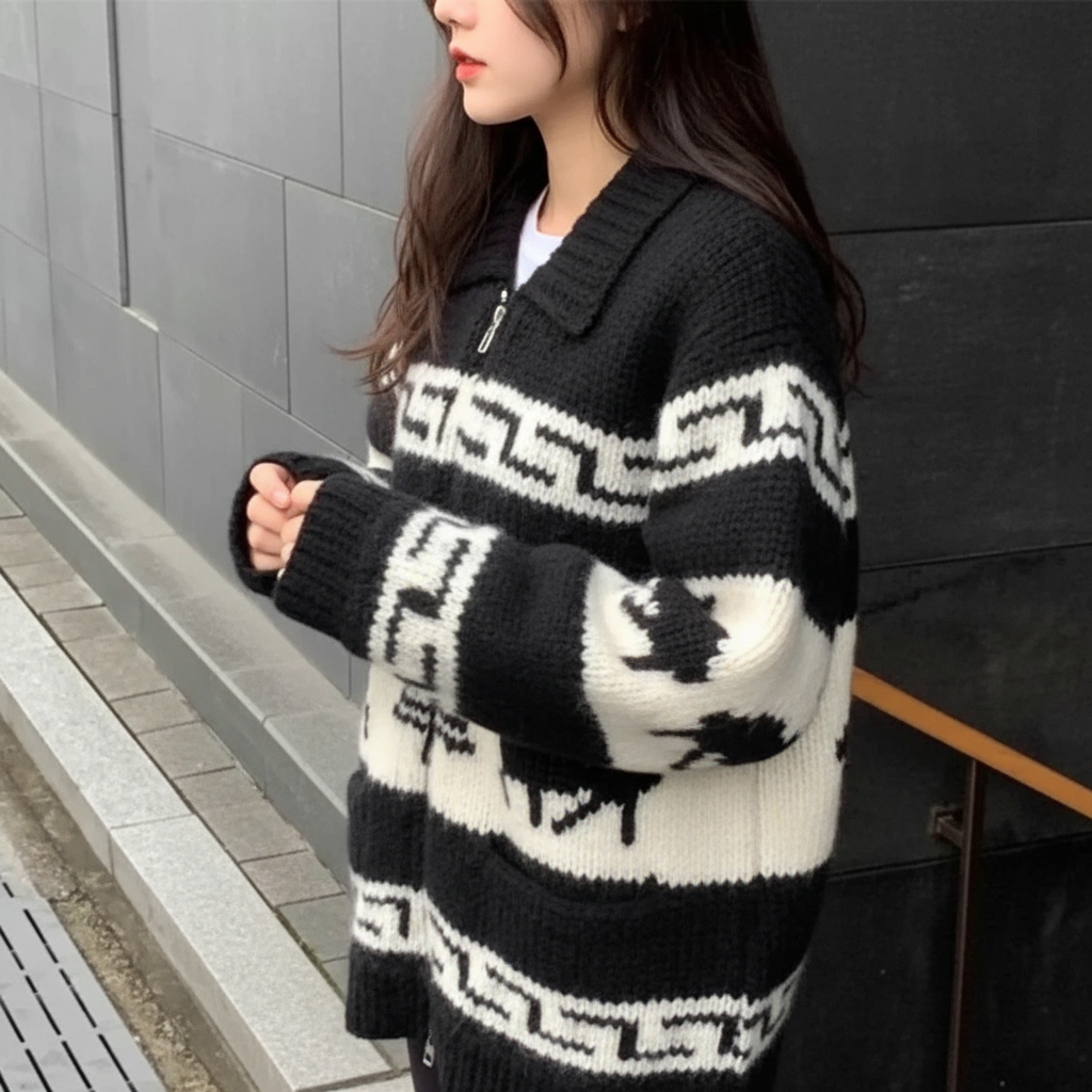 Zeitloser Norweger Strick Cardigan