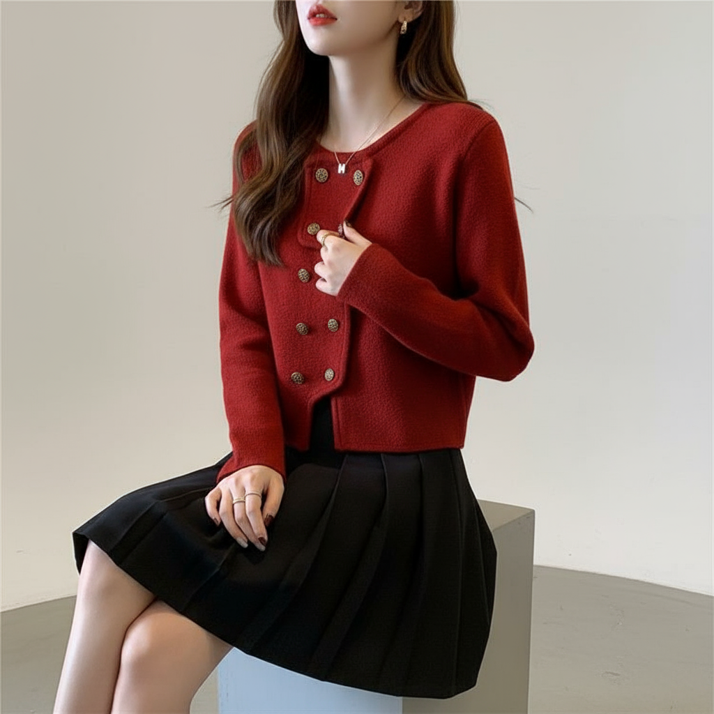 Azmirae Elegantes Knopf-Cardigan | Zeitlose Qualität