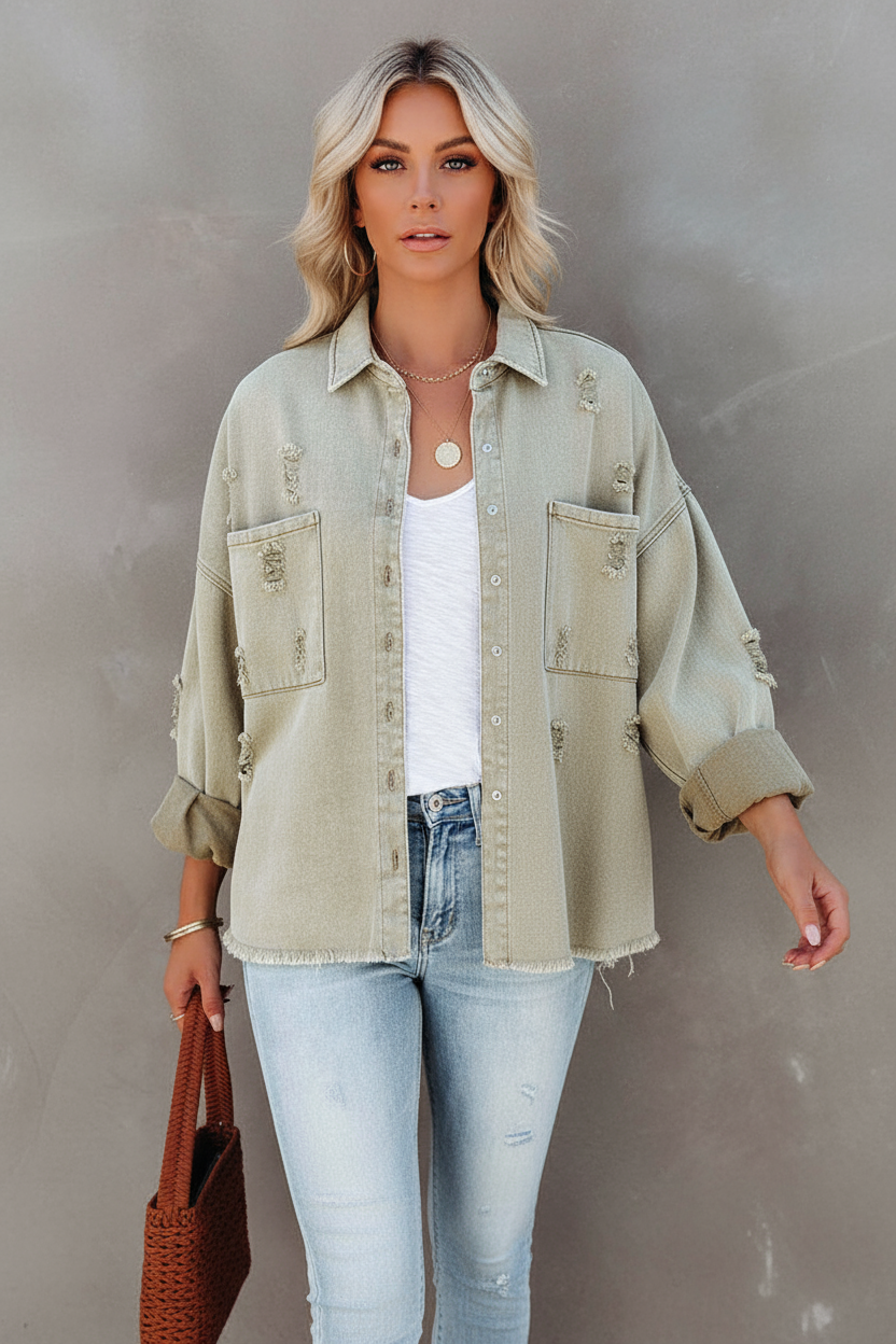 Leona Denimjacke mit Distressed-Charakter