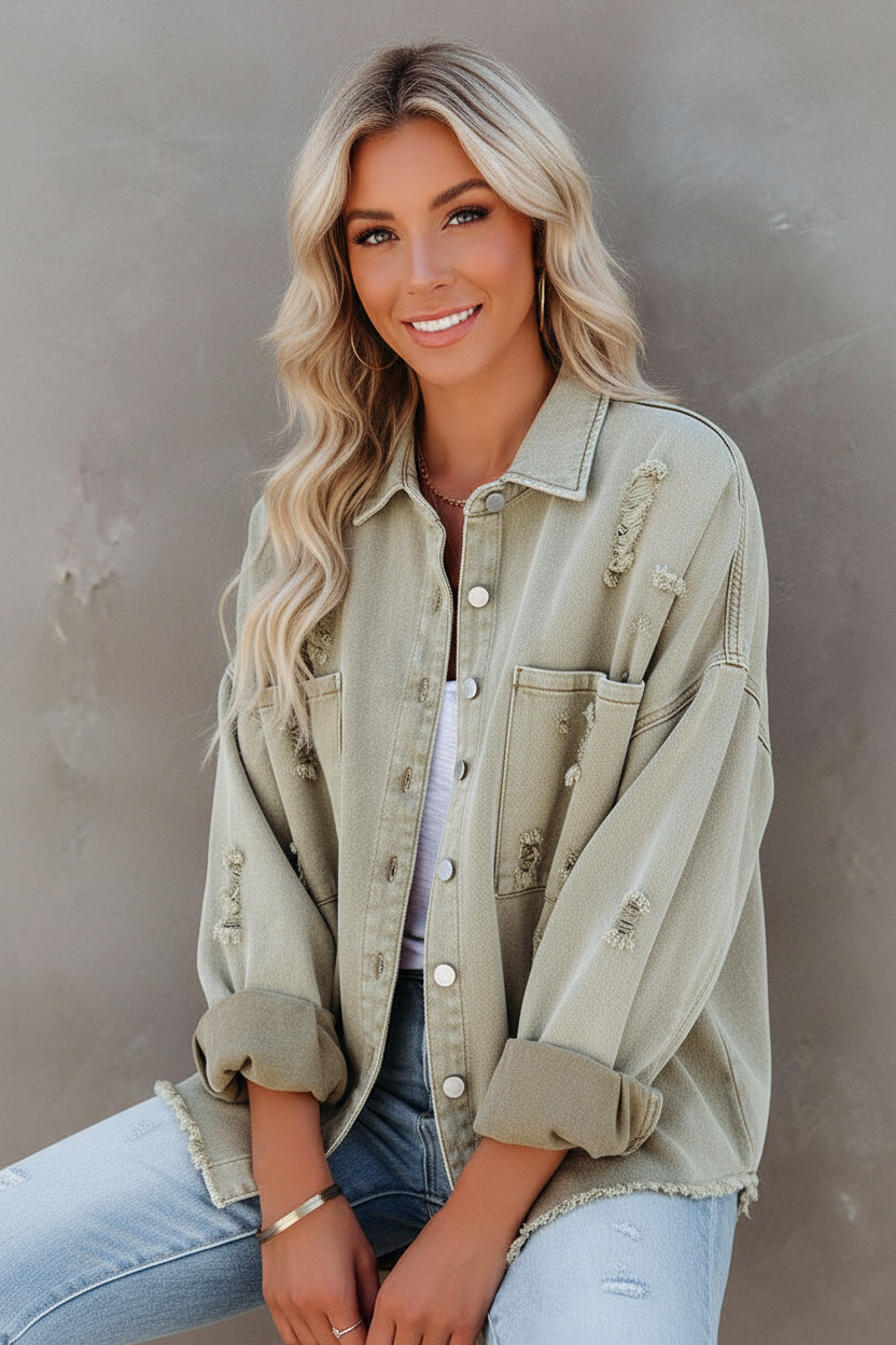 Leona Denimjacke mit Distressed-Charakter