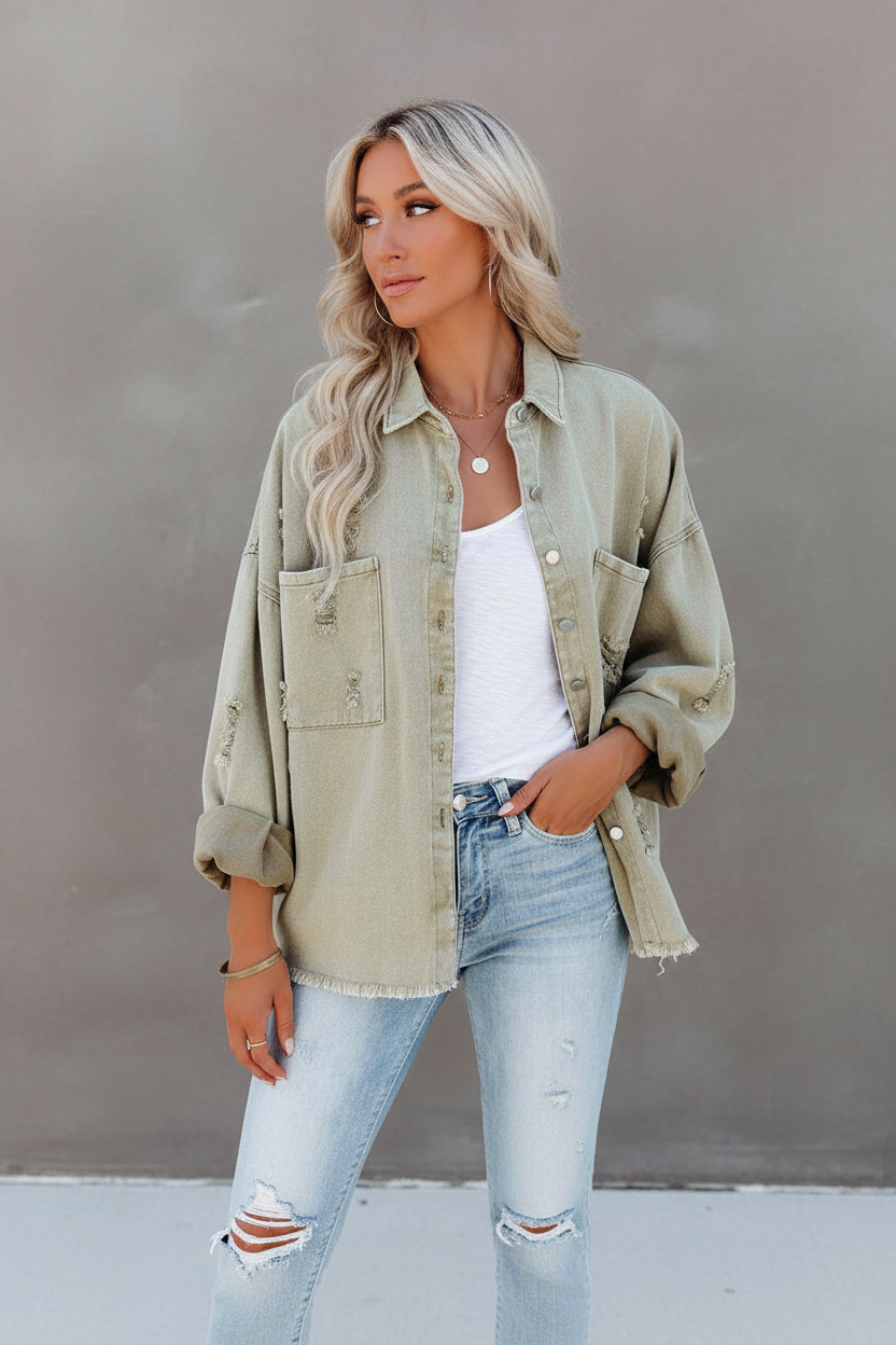 Leona Denimjacke mit Distressed-Charakter
