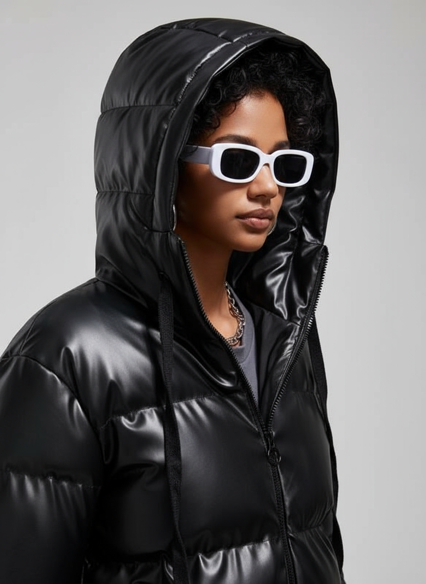 Isabelle Zeitlose Lederoptik Pufferjacke
