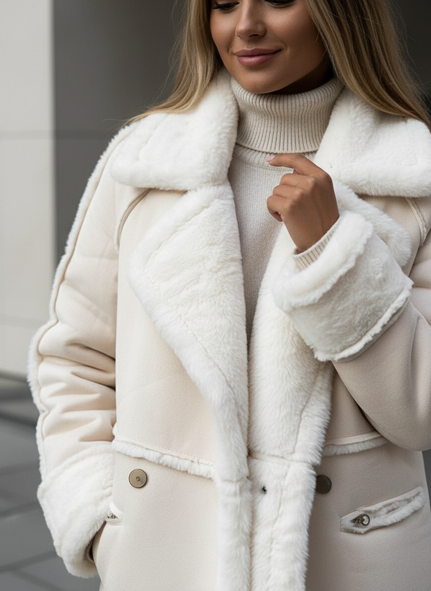 Ava Zeitlose Lammfell-Optik Mantel Ava für Damen