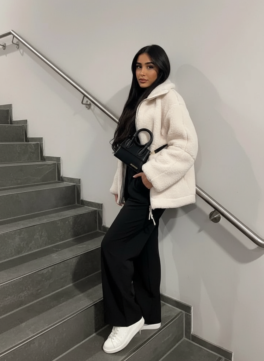 Mila Zeitlose Teddy Fleece Jacke