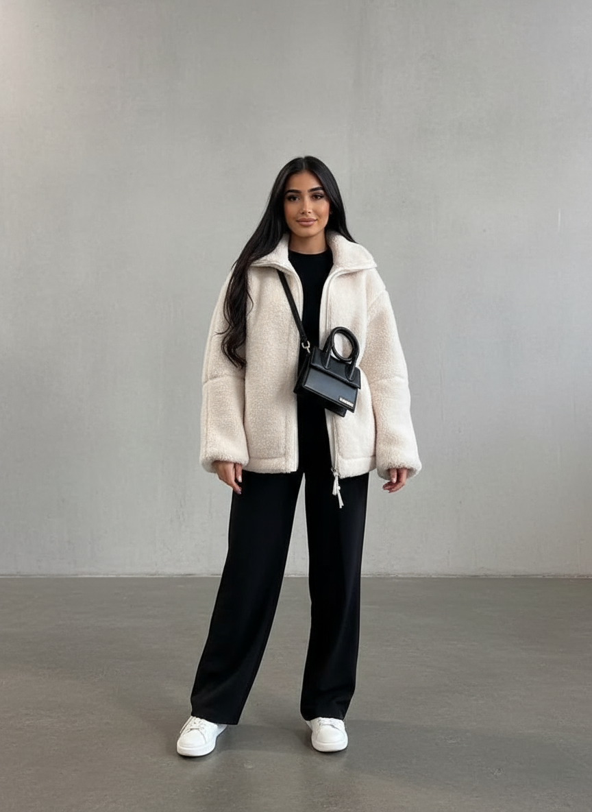 Mila Zeitlose Teddy Fleece Jacke