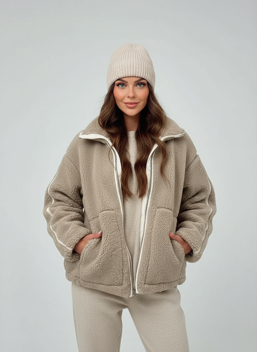 Mila Zeitlose Teddy Fleece Jacke