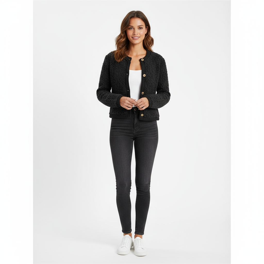 Aurora Zeitlose Teddy Strickjacke für Damen