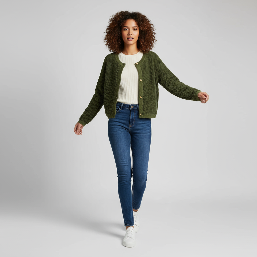 Aurora Zeitlose Teddy Strickjacke für Damen