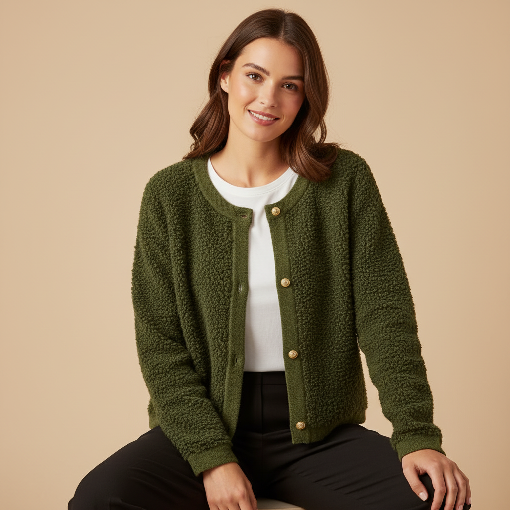 Aurora Zeitlose Teddy Strickjacke für Damen