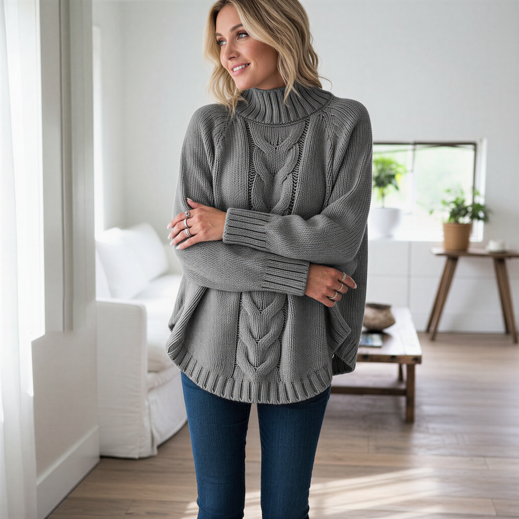 Kyra Zeitloser Zopfstrick Rollkragenpullover