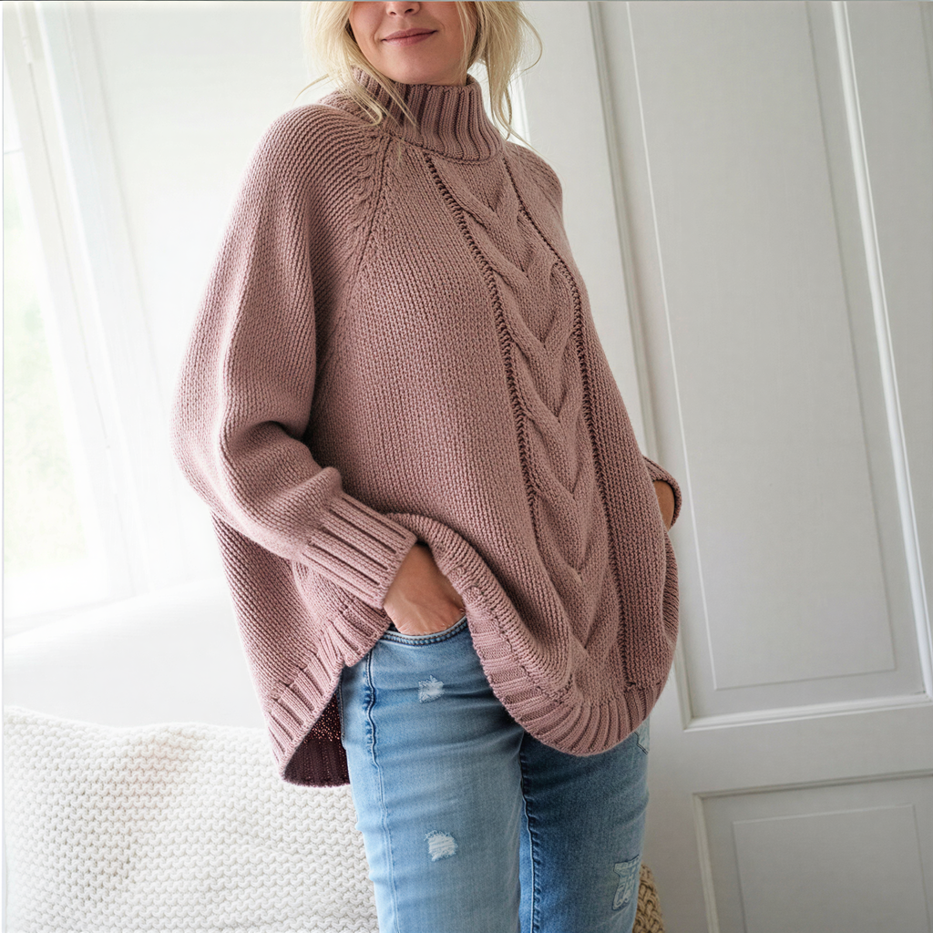 Kyra Zeitloser Zopfstrick Rollkragenpullover