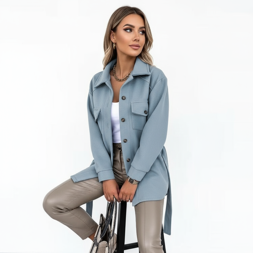 Sophie Elegante Shacket in Hochwertiger Woll-Optik