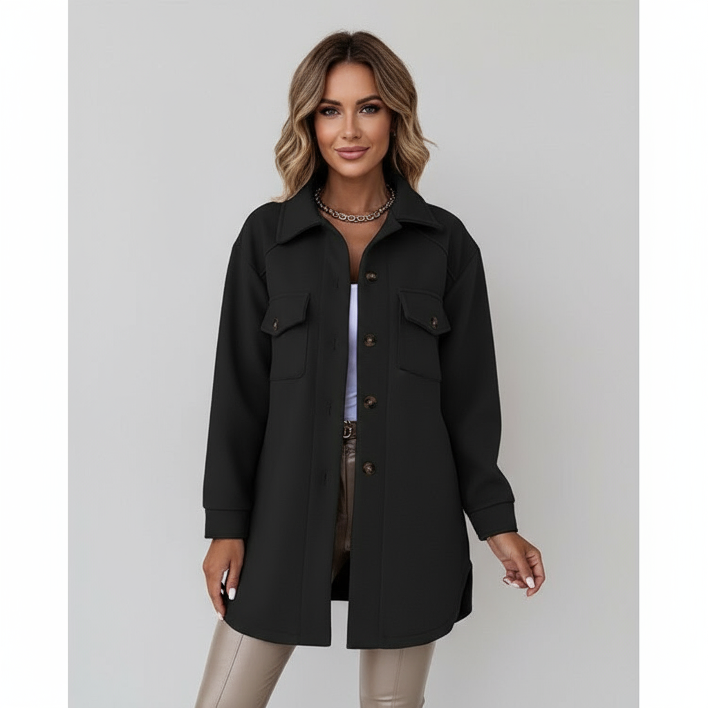 Sophie Elegante Shacket in Hochwertiger Woll-Optik