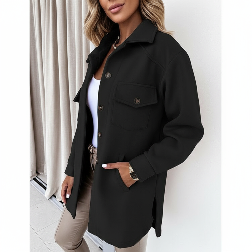 Sophie Elegante Shacket in Hochwertiger Woll-Optik