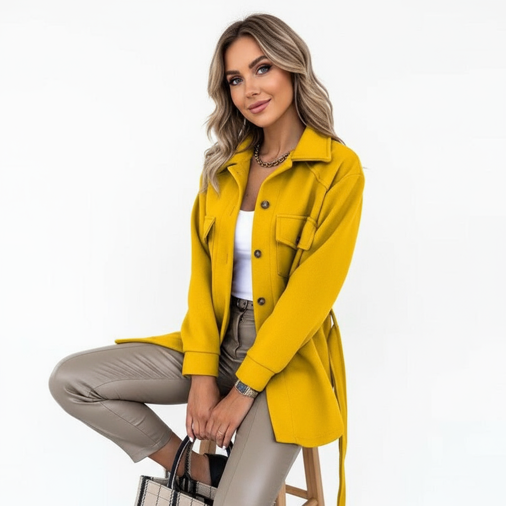 Sophie Elegante Shacket in Hochwertiger Woll-Optik