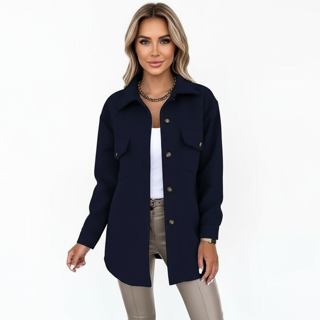 Sophie Elegante Shacket in Hochwertiger Woll-Optik