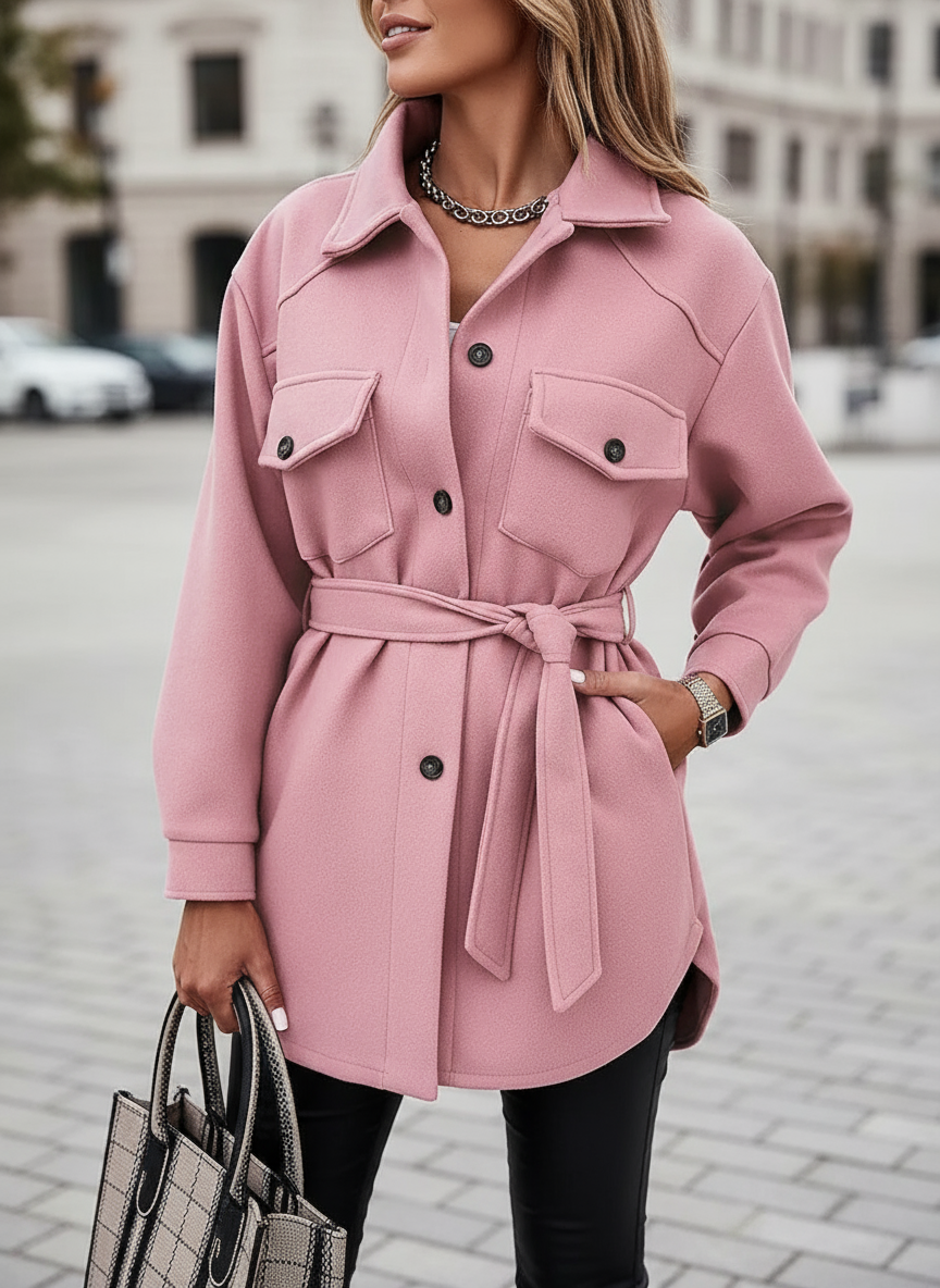 Sophie Elegante Shacket in Hochwertiger Woll-Optik