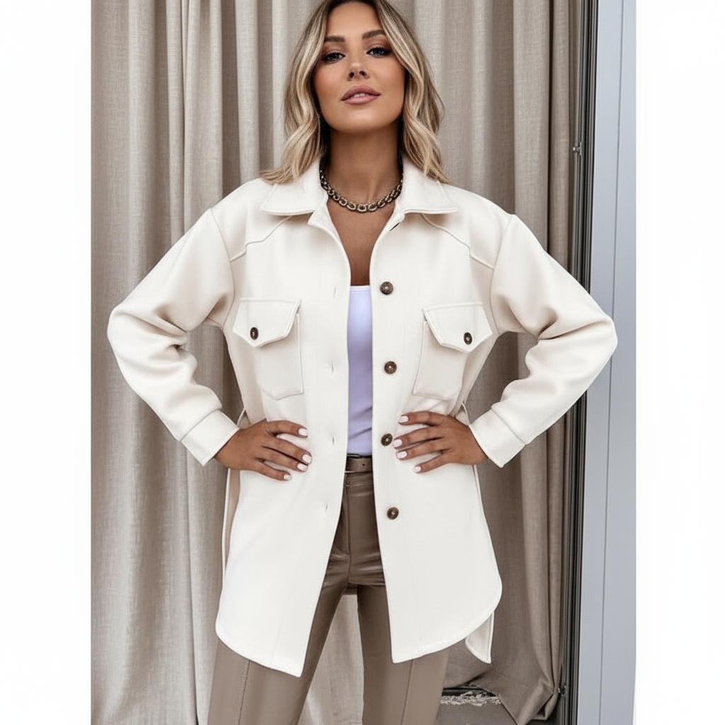 Sophie Elegante Shacket in Hochwertiger Woll-Optik