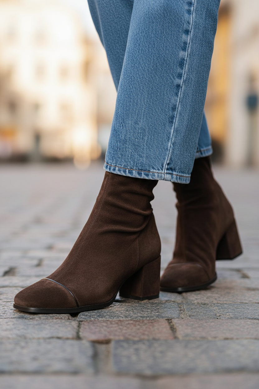 Ankle Boots | Weiches Wildleder | Zeitloser Damenschuh