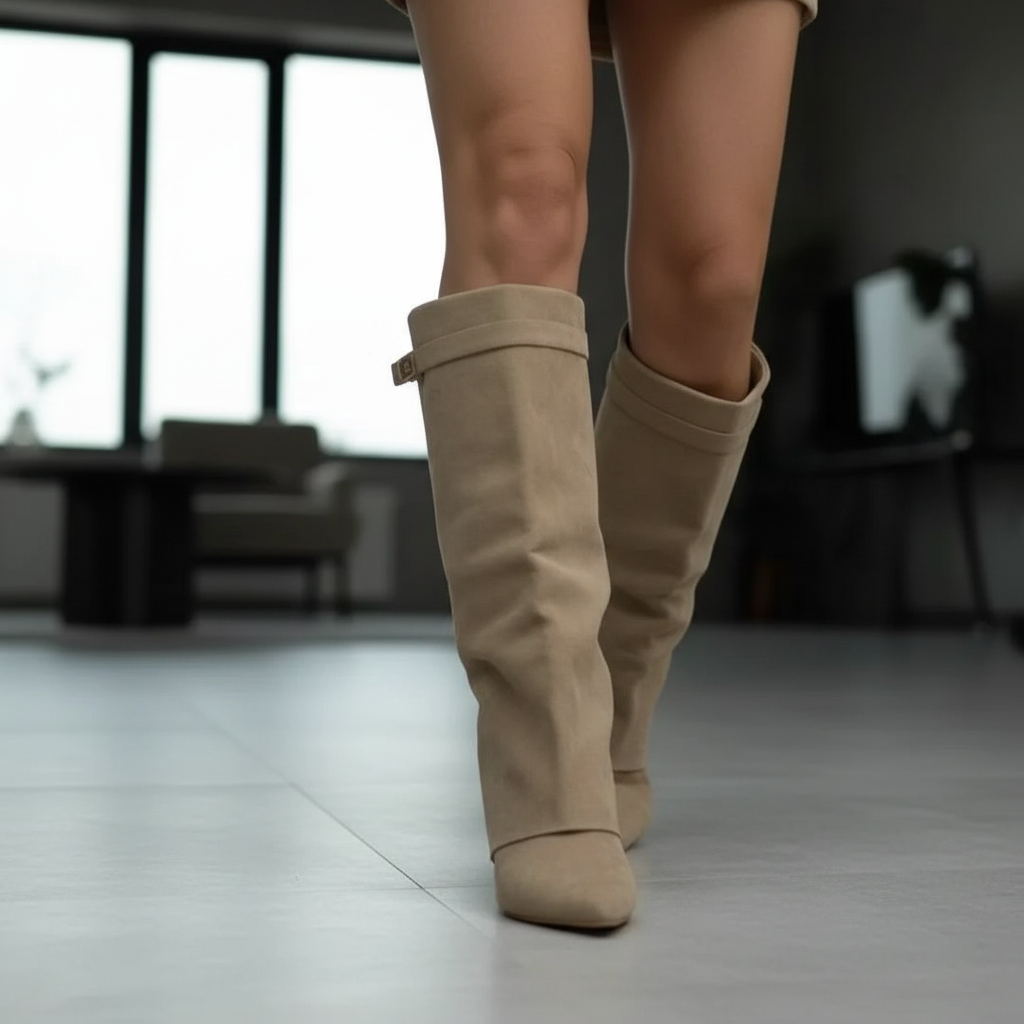 Avantgarde Stiefel | Skulpturaler Schaft | Leder