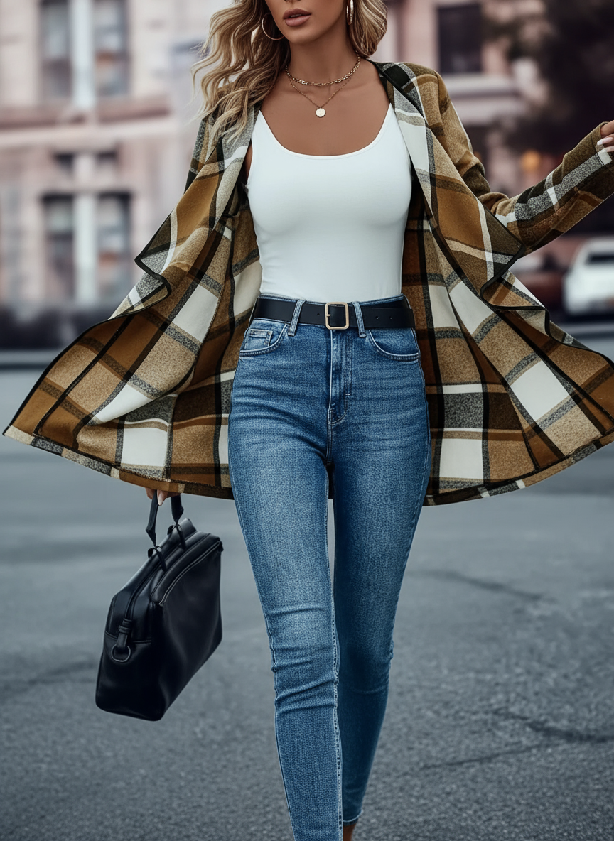 Damen Wollmantel | Khaki | Übergangszeit