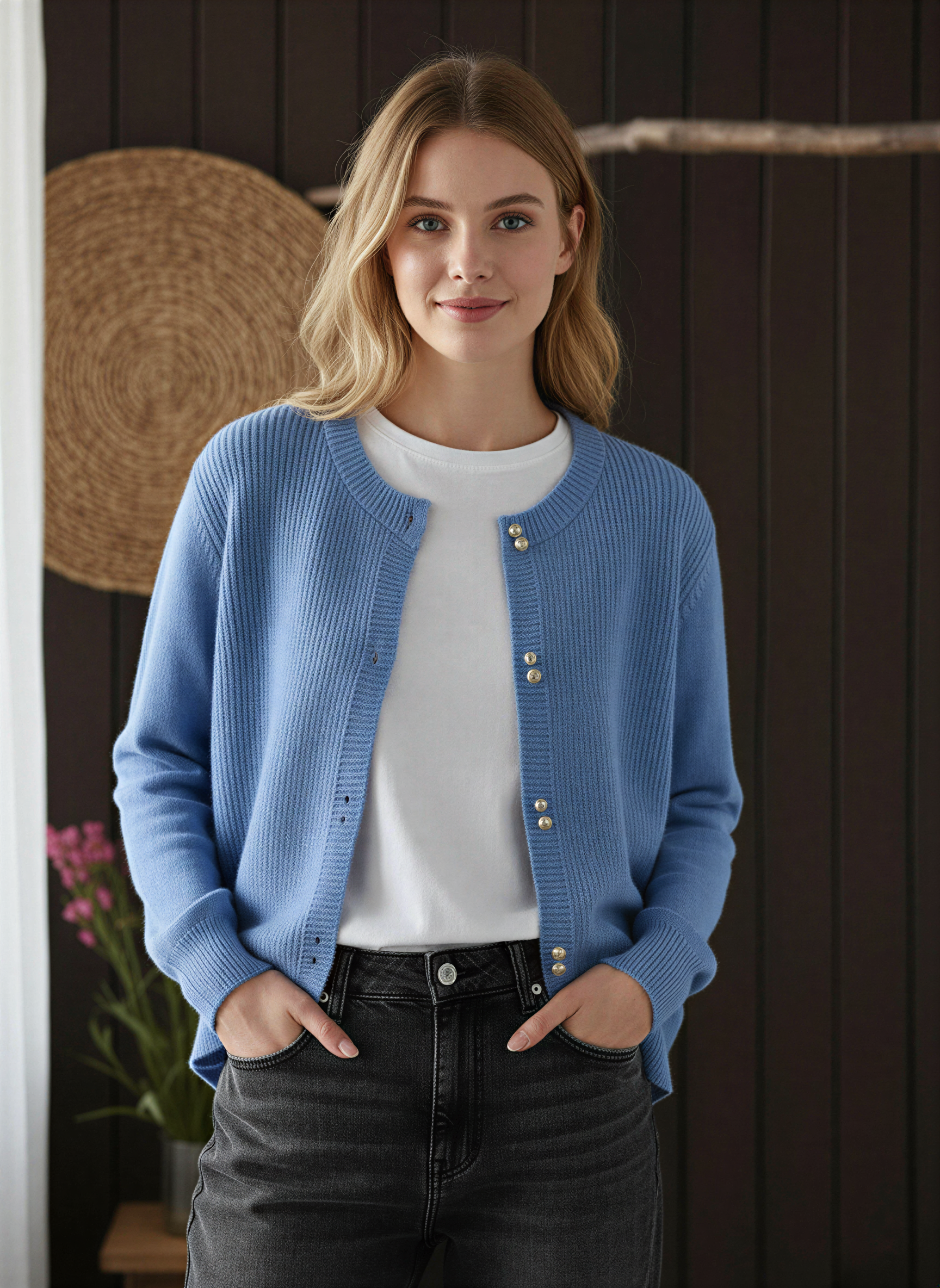 Strickcardigan | Goldene Knöpfe | Damenmode