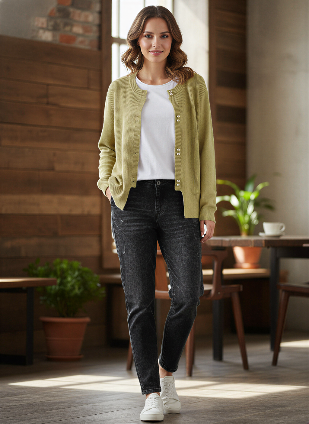 Strickcardigan | Goldene Knöpfe | Damenmode