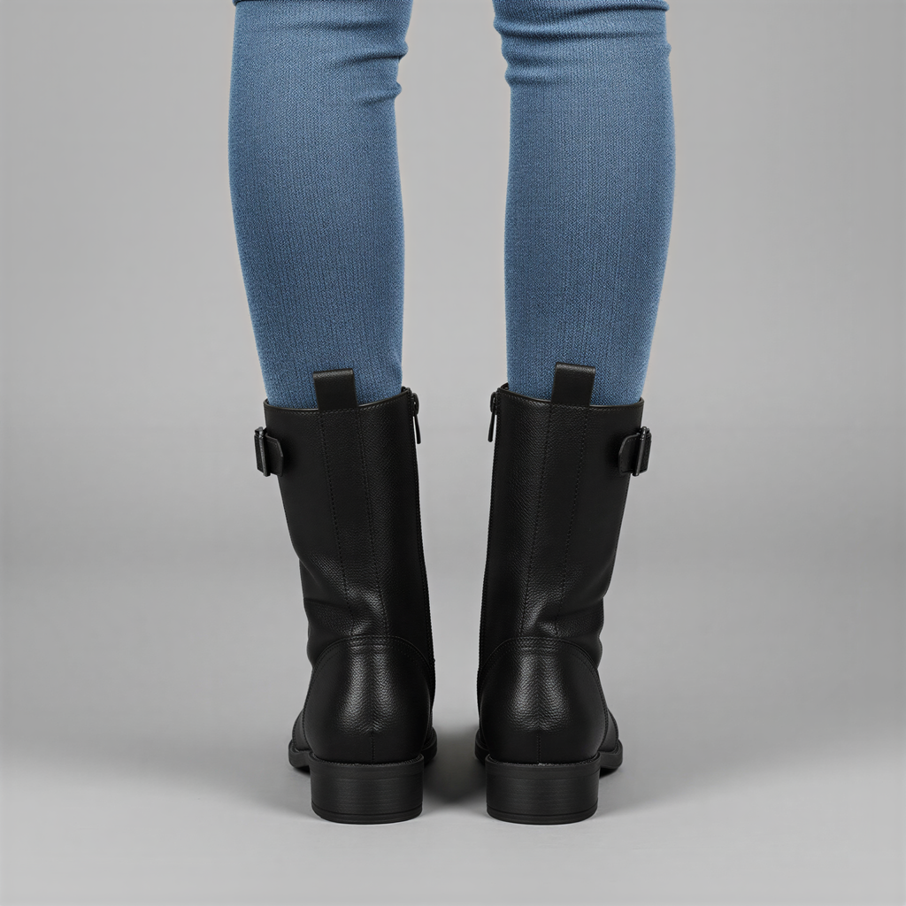 Schnürstiefeletten | Seitlicher Reißverschluss | Damen