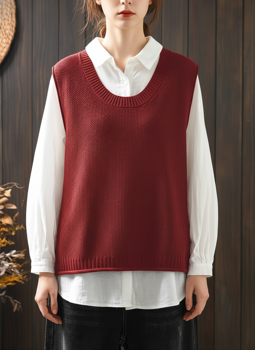 Strickweste & Hemd Set | Lässiger Lagen-Look | Ganzjährig