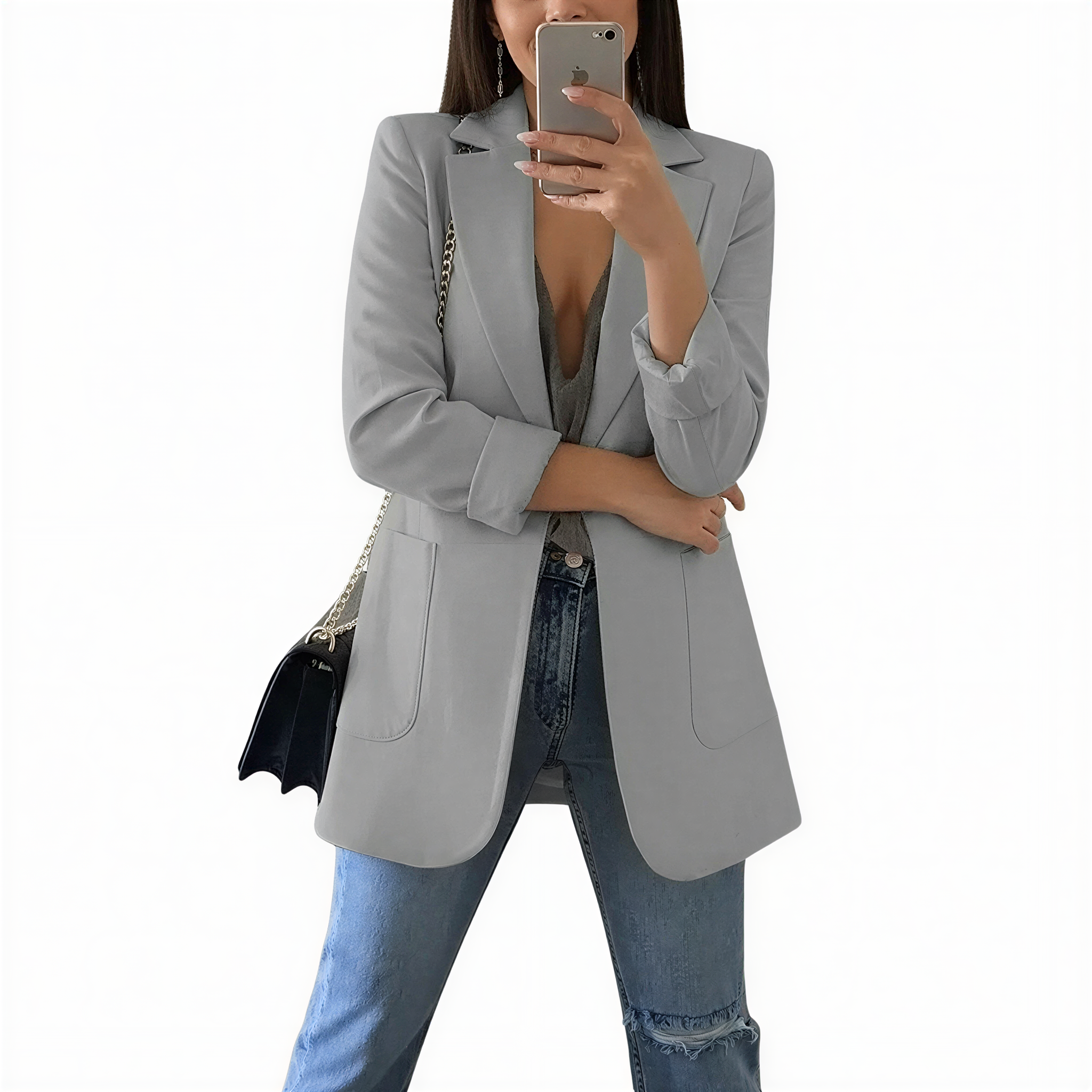 Eleganter Longline Blazer – Zeitlose Qualität Mit Struktur