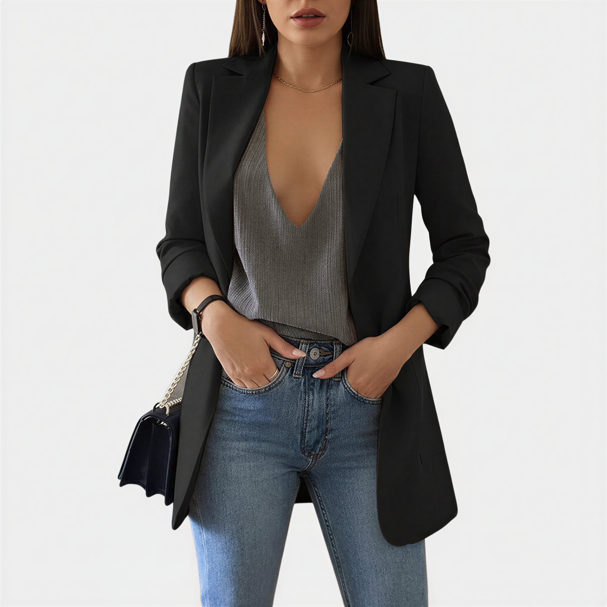 Eleganter Longline Blazer – Zeitlose Qualität Mit Struktur