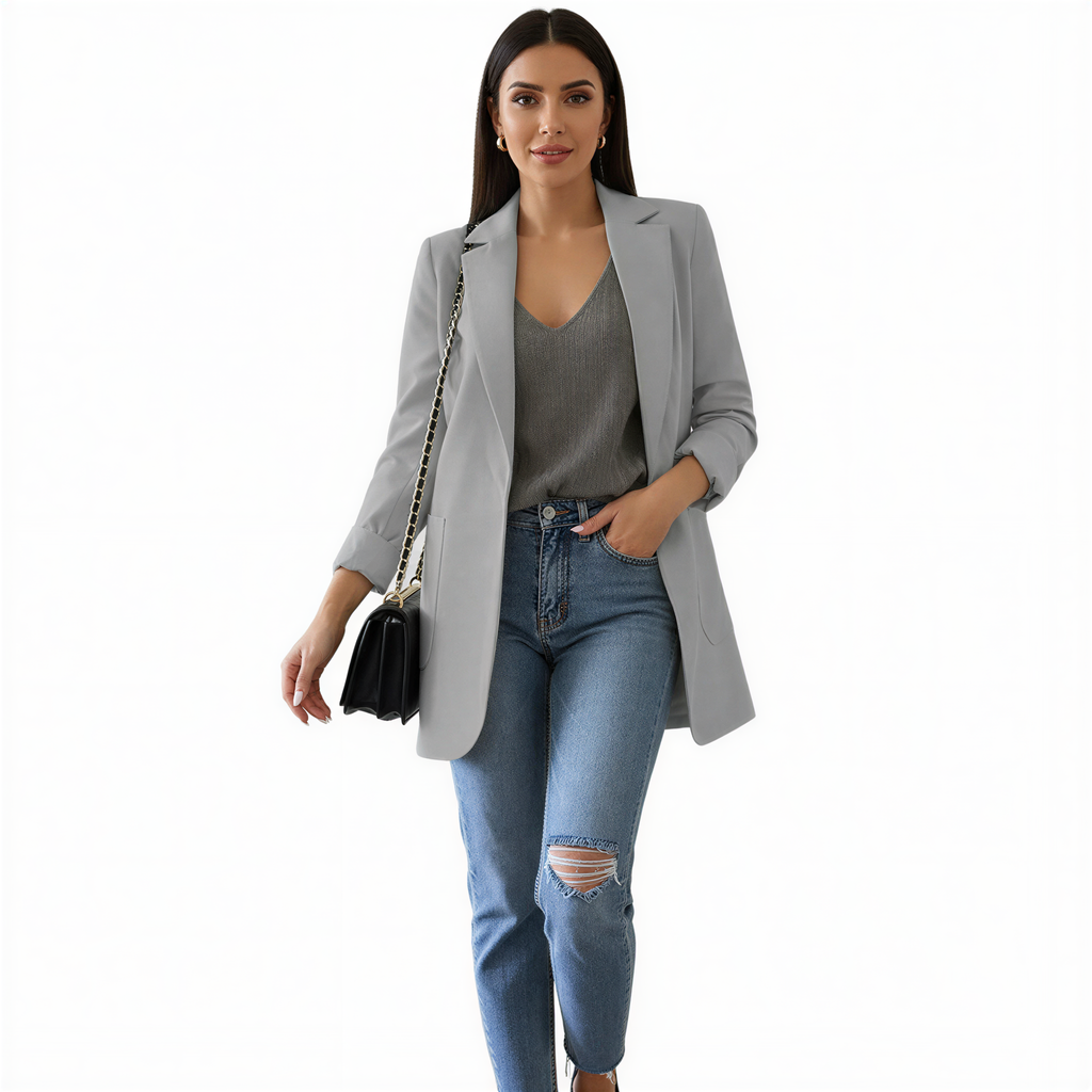 Eleganter Longline Blazer – Zeitlose Qualität Mit Struktur