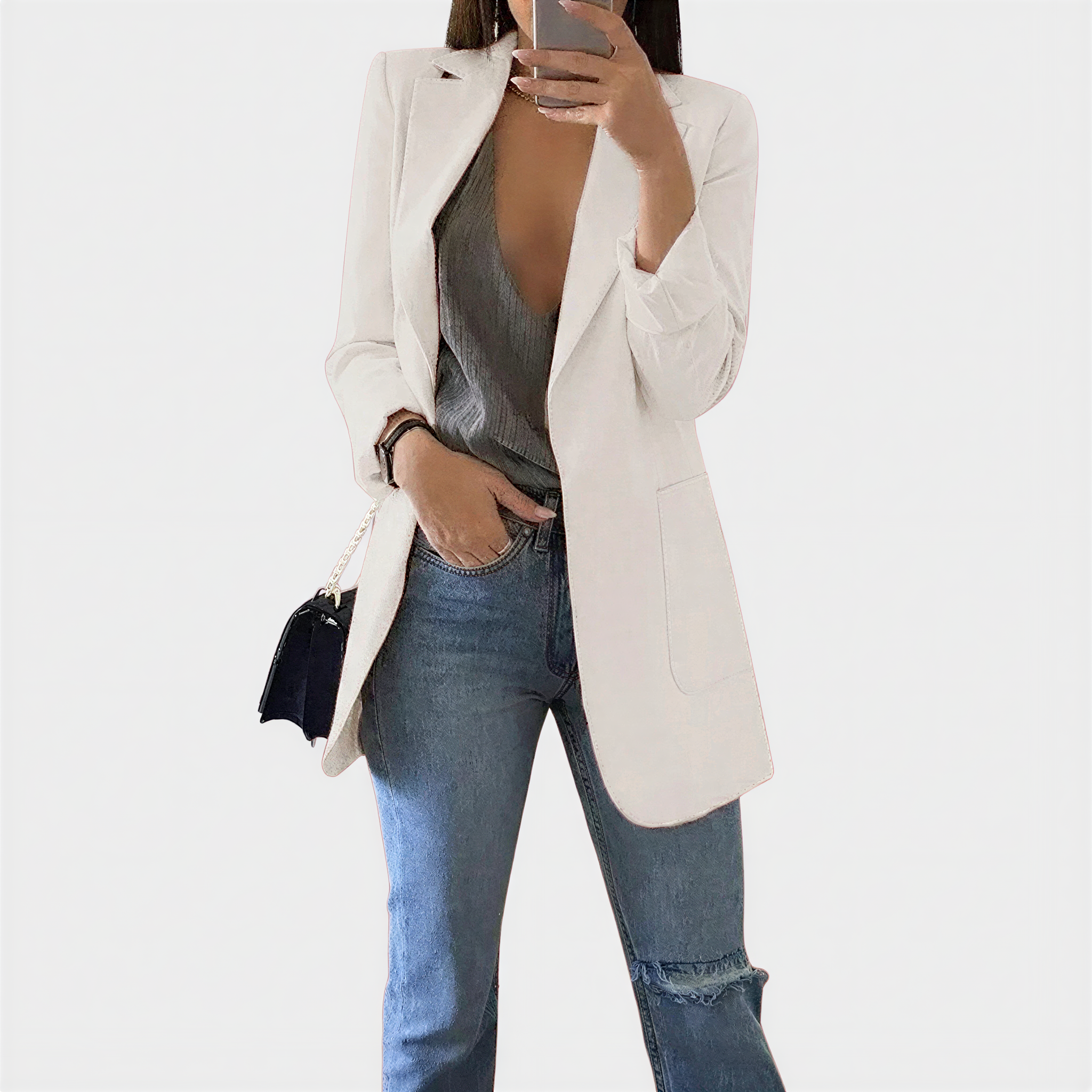 Eleganter Longline Blazer – Zeitlose Qualität Mit Struktur