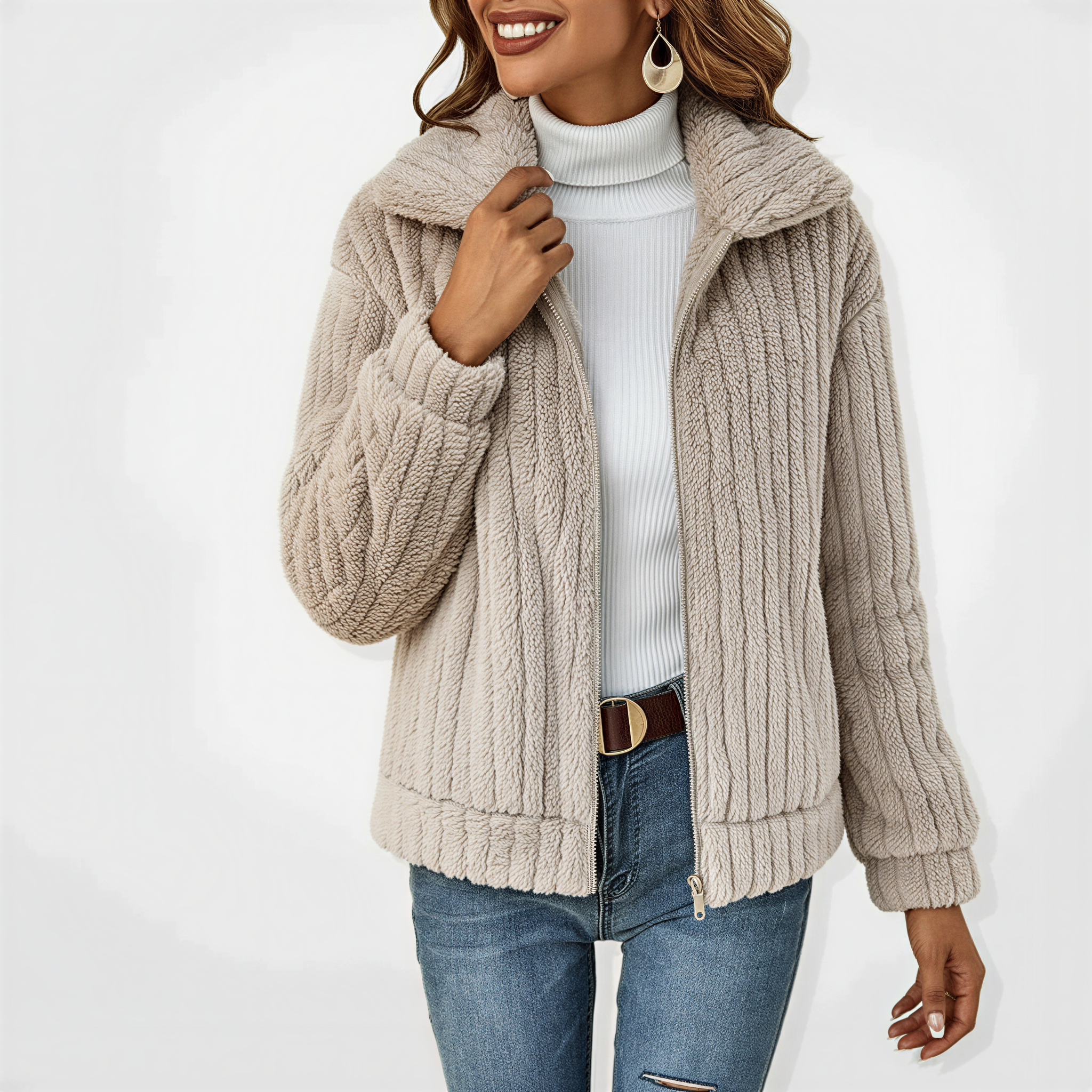 Kuschelige Strickjacke | Lässiger Reißverschluss | Freizeit