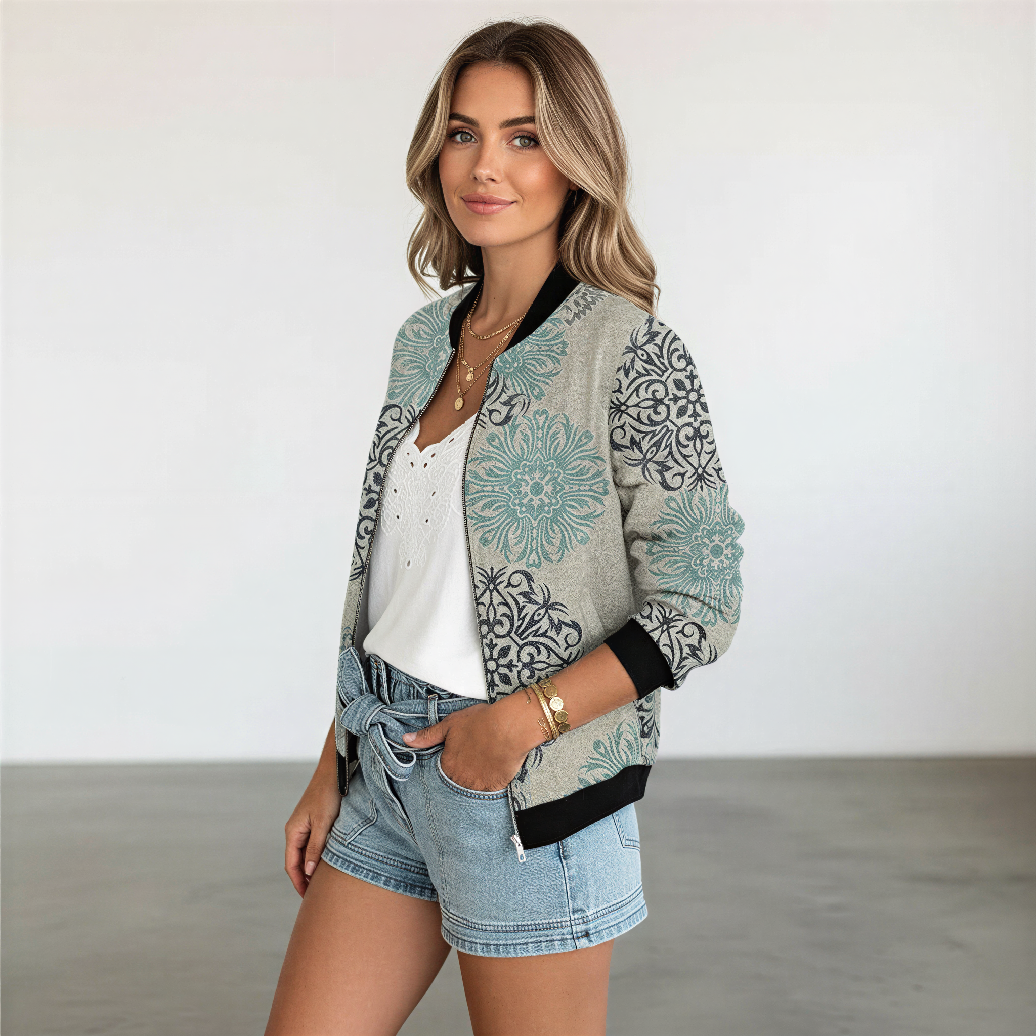 Bomberjacke | Abstraktes Farbspritzer Design | Streetwear