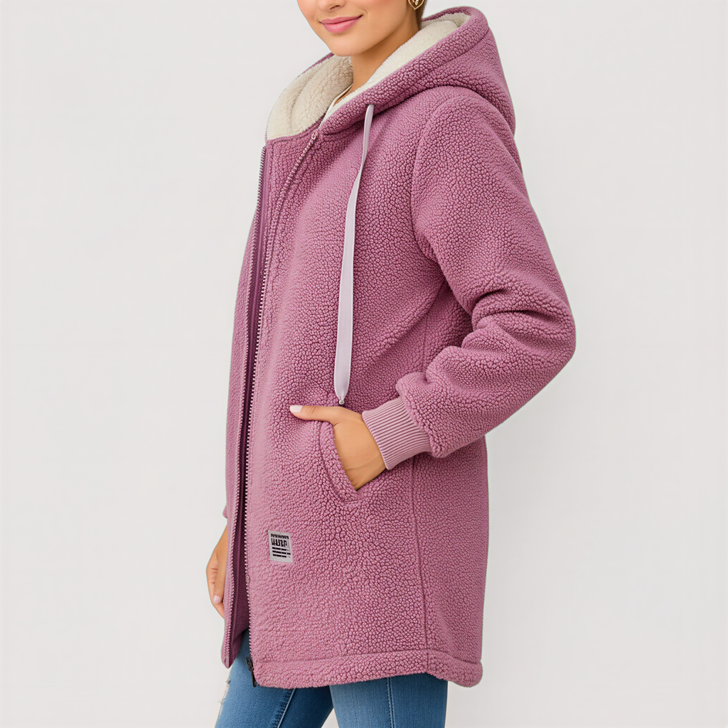 Kuschelige Sherpa Jacke | Mit Kapuze | Winter